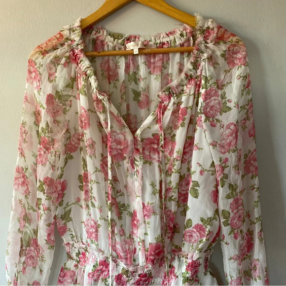 LoveShackFancy Popover Mini Dress Blushing Rose Size XS - Picture 4 of 7